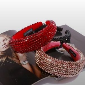 Red Padded Luxe Rhinestone Headband